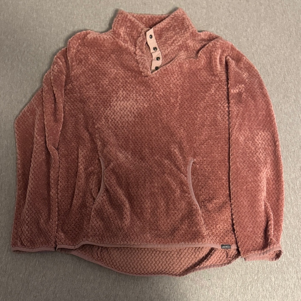 Eddie Bauer Pink Textured Sweater Size XL
